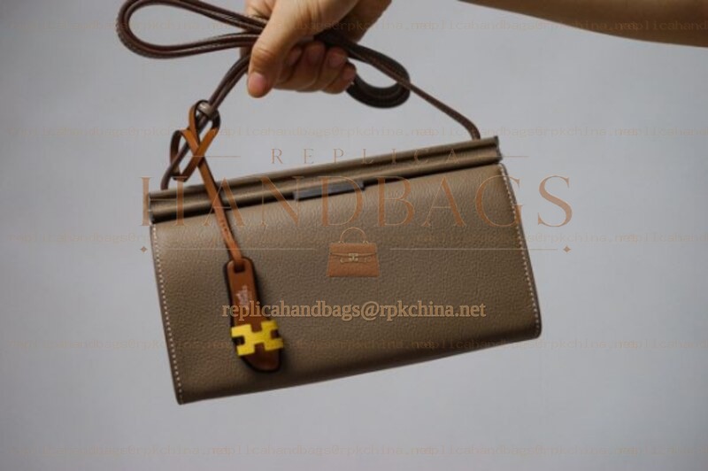 Replica Hermes Taupe Clic H 21 Charm Bag