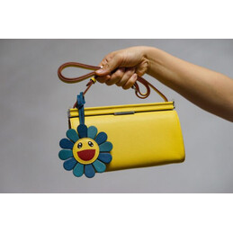 Replica Hermes Yellow Clic H 21 Flower Charm Bag
