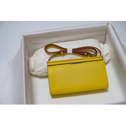 Replica Hermes Yellow Clic H 21 Flower Charm Bag
