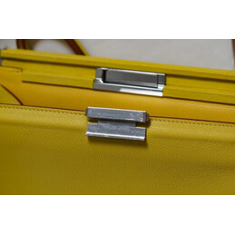 Replica Hermes Yellow Clic H 21 Flower Charm Bag