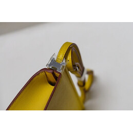 Replica Hermes Yellow Clic H 21 Flower Charm Bag