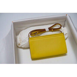 Replica Hermes Yellow Clic H 21 Flower Charm Bag