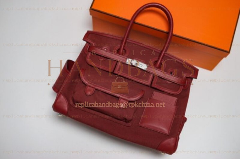 Replica Hermes Burgundy Cargo Birkin 35 Bag