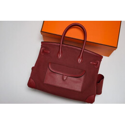 Replica Hermes Burgundy Cargo Birkin 35 Bag