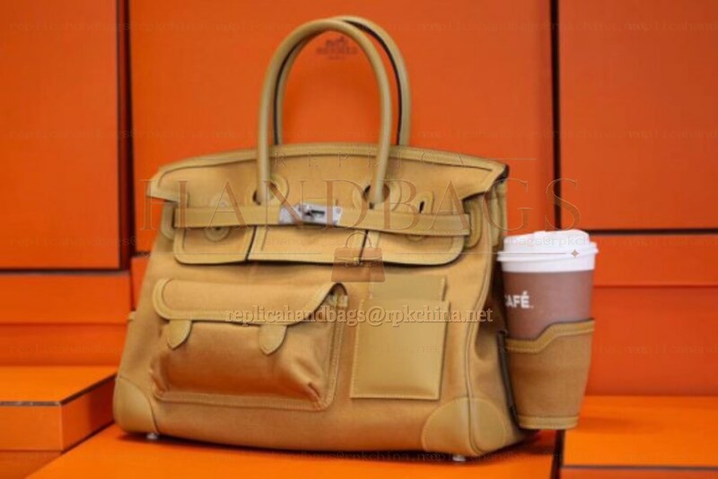 Replica Hermes Tan Cargo Birkin 35 Bag