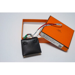 Replica Hermes Black Kelly Mini Charm Palladium Hardware