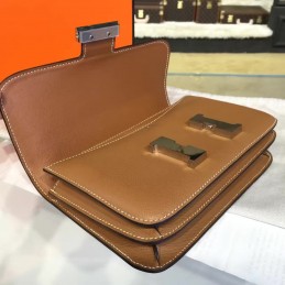 Replica Hermes Taupe Brown Constance 24 Palladium Hardware Bag