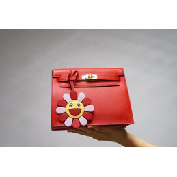 Replica Hermes Red Kelly Danse Flower Charm Bag