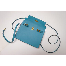 Replica Hermes Light Blue Kelly Danse Mini Charm Bag