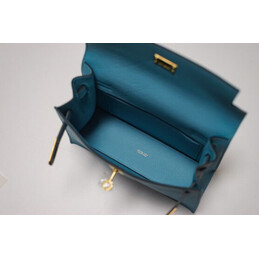 Replica Hermes Light Blue Kelly Danse Mini Charm Bag