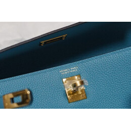Replica Hermes Light Blue Kelly Danse Mini Charm Bag