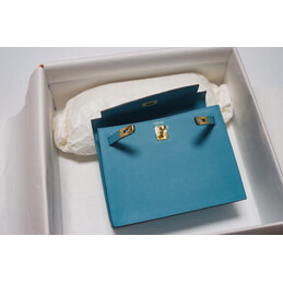 Replica Hermes Light Blue Kelly Danse Mini Charm Bag