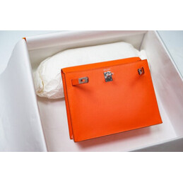 Replica Hermes Orange Kelly Danse Flower Charm Bag