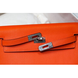 Replica Hermes Orange Kelly Danse Flower Charm Bag