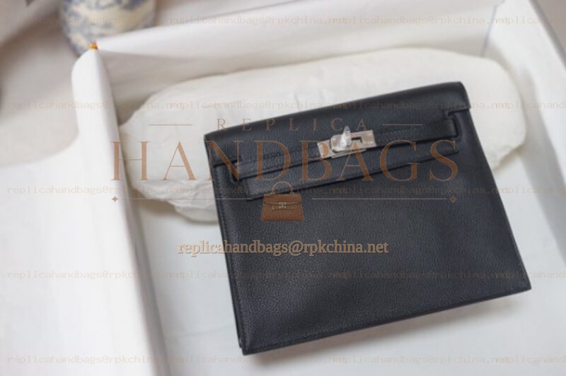 Replica Hermes Black Kelly Danse Palladium Hardware Bag