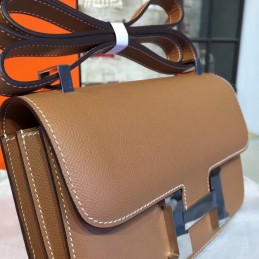 Replica Hermes Taupe Brown Constance 24 Palladium Hardware Bag