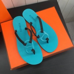 Replica Hermes Turquoise H Flip Flop Sandal