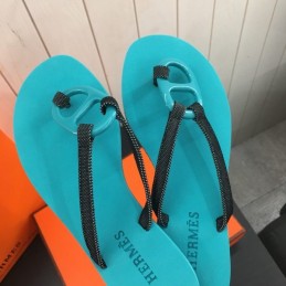 Replica Hermes Turquoise H Flip Flop Sandal
