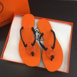 Replica Hermes Orange H Flip Flop Sandal