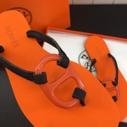 Replica Hermes Orange H Flip Flop Sandal
