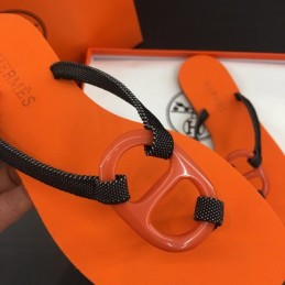 Replica Hermes Orange H Flip Flop Sandal