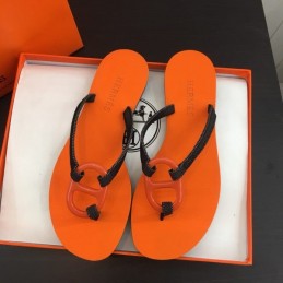 Replica Hermes Orange H Flip Flop Sandal