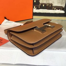 Replica Hermes Taupe Brown Constance 24 Palladium Hardware Bag