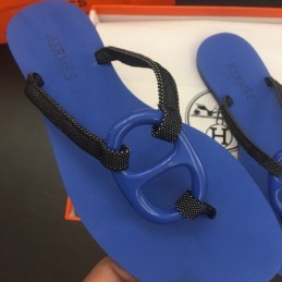 Replica Hermes Blue H Flip Flop Sandal