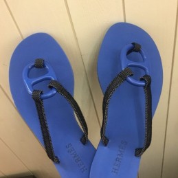 Replica Hermes Blue H Flip Flop Sandal