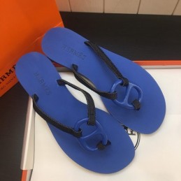 Replica Hermes Blue H Flip Flop Sandal