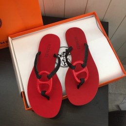 Replica Hermes Red H Flip Flop Sandal
