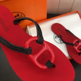Replica Hermes Red H Flip Flop Sandal