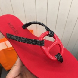 Replica Hermes Red H Flip Flop Sandal