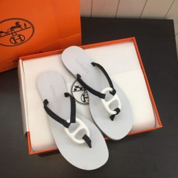 Replica Hermes White H Flip Flop Sandal