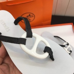 Replica Hermes White H Flip Flop Sandal