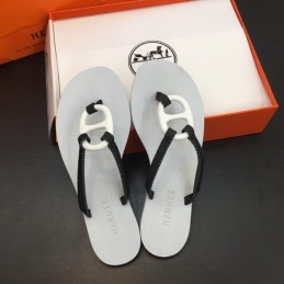 Replica Hermes White H Flip Flop Sandal