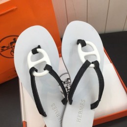 Replica Hermes White H Flip Flop Sandal