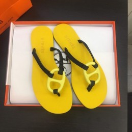 Replica Hermes Yellow H Flip Flop Sandal