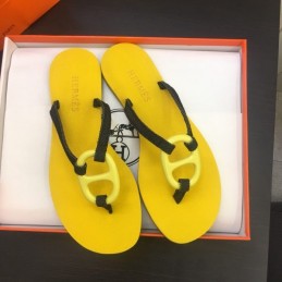 Replica Hermes Yellow H Flip Flop Sandal