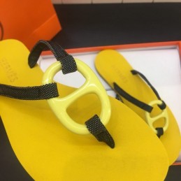 Replica Hermes Yellow H Flip Flop Sandal