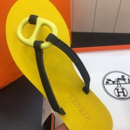 Replica Hermes Yellow H Flip Flop Sandal