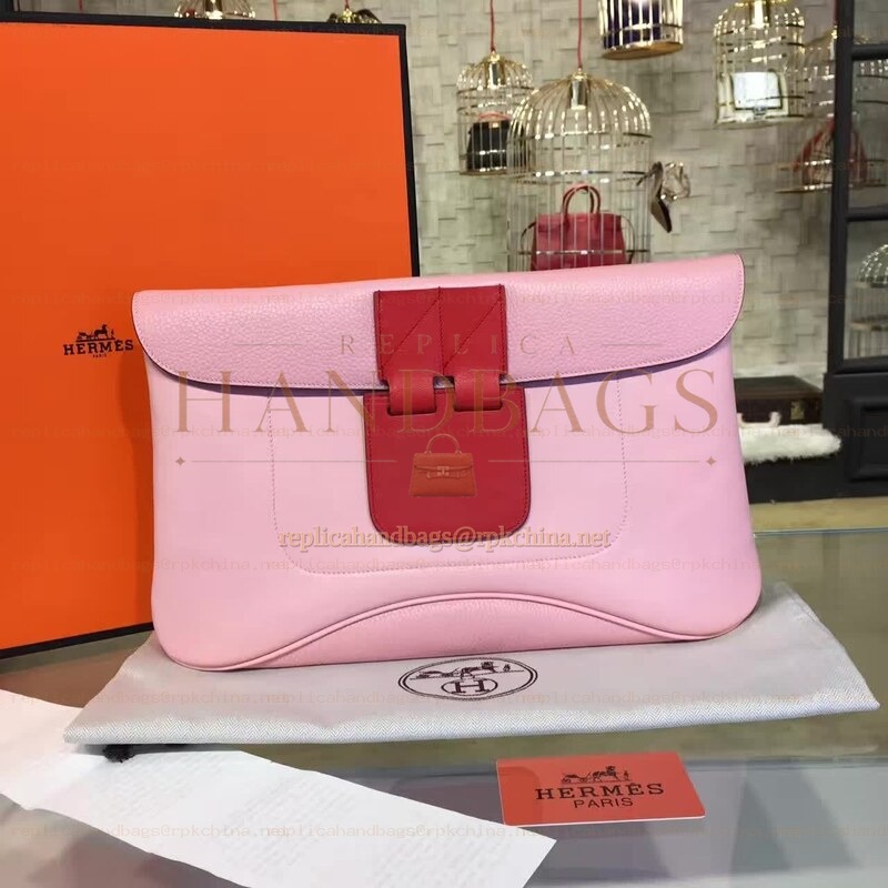 Replica Hermes Pink Red Clutch Bag