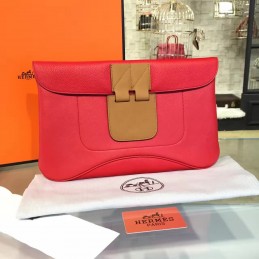 Replica Hermes Red Tan Clutch Bag