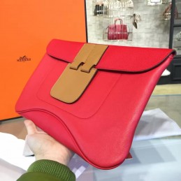 Replica Hermes Red Tan Clutch Bag