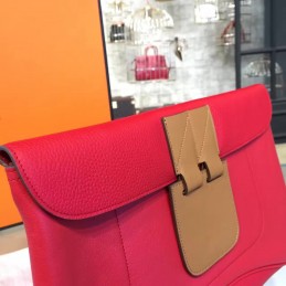 Replica Hermes Red Tan Clutch Bag