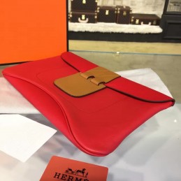 Replica Hermes Red Tan Clutch Bag
