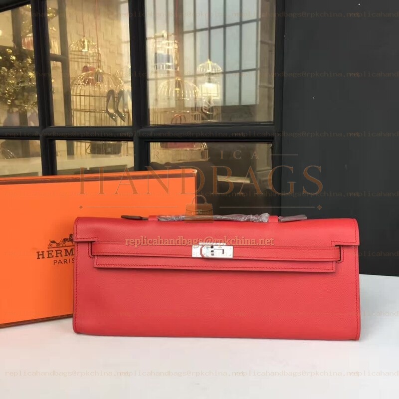 Replica Hermes Red Clutch Kelly Cut Bag