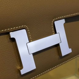 Replica Hermes Taupe Constance 24 Palladium Hardware Bag