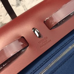 Replica Hermes Navy Blue Burgundy Herbag Zip 31 Bag