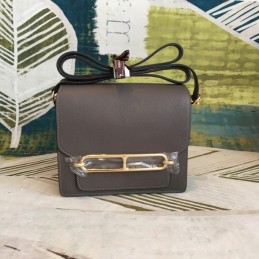 Replica Hermes Gray Roulis 18 Palladium Hardware Bag